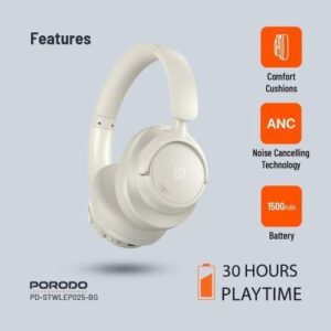 Porodo ZEN SOUNDTEC HEADPHONE WITH ACTIVE NOISE CANCELLATION